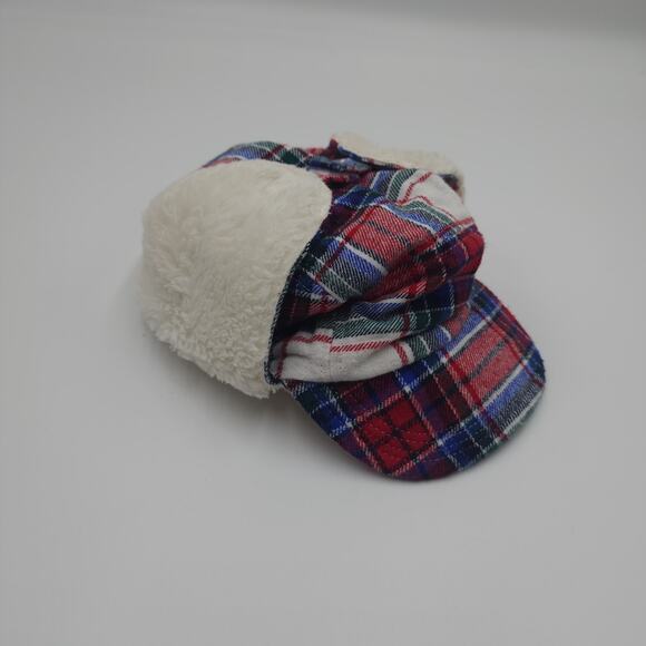 Baby Gap Soft Plaid Lined Winter Warm Trapper Hat Size 0-6 Months - Picture 1 of 7